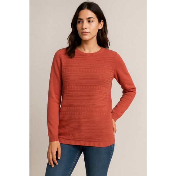 Textured Minimalist Coral Knit Sweater Buffalo David Bitton S - Picture 1 of 8